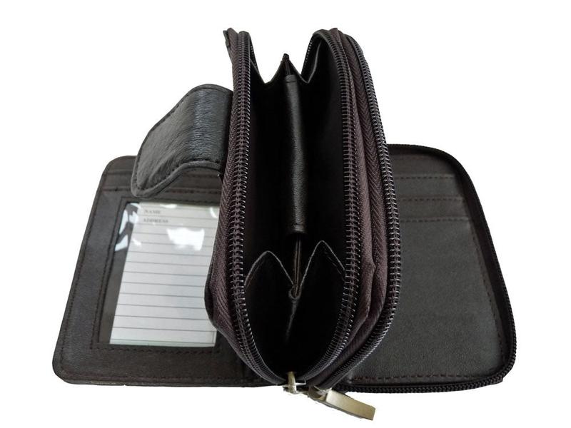 Ladies Leather Purse RFID BLOCKING - 6 Credit Card Spaces Zip Closure QL330K 5
