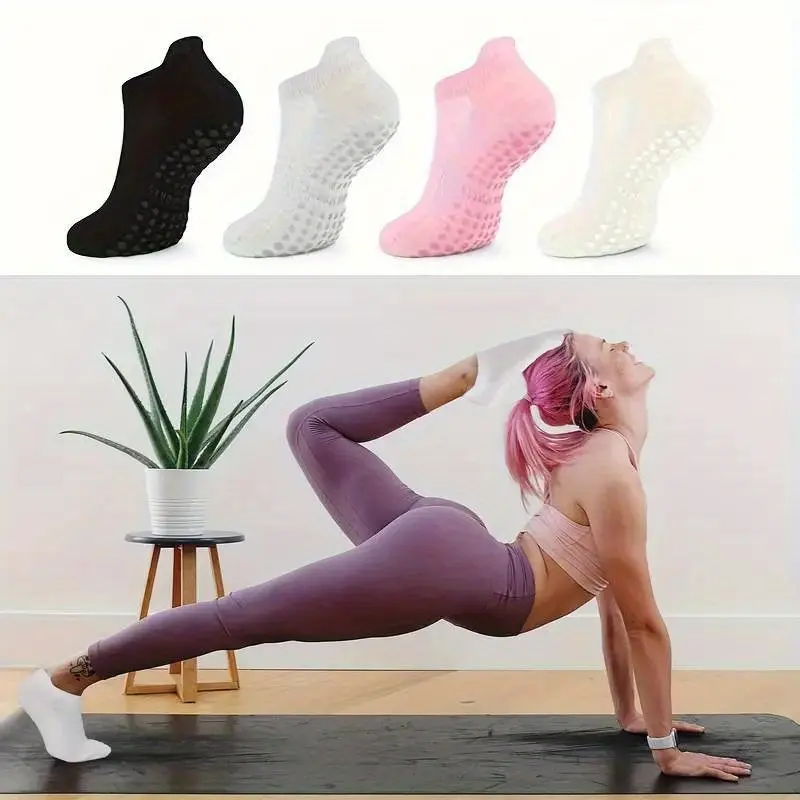 Product Introduction of ANIELGARD   4pcs Women's Breathable Non-Slip Yoga Socks, Perfect for Pilates, Barre, Ballet and Home Exercise, Comfortable to Wear. 8