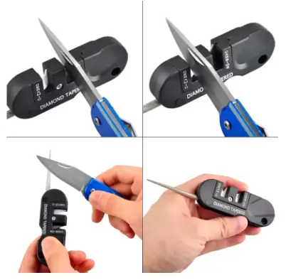 4-in-1 Portable Tungsten Ceramic Carbide Knife Whetstone Sharpener Sharpen Fish Hook Pocket Diamond Tool Camp Hike outdoor 3