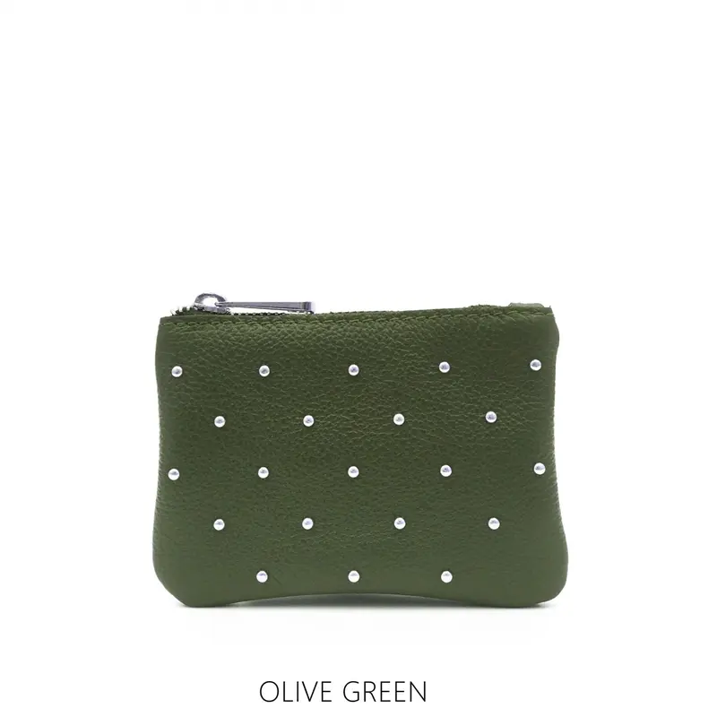 Leather Zipper Stud Purse 7