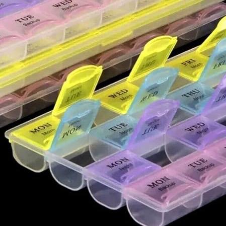 Pill Box 28 Slots 7 Days Weekly Tablet Pill Medicine Box Storage Organizer Healthcare Aid Vitamin 4