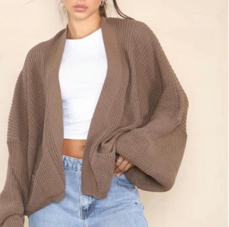 Zoey Fashion Women's Cropped Balloon Sleeve Cardigan - Knitted Womenswear Cardigan   Comfortable Knitwear 5