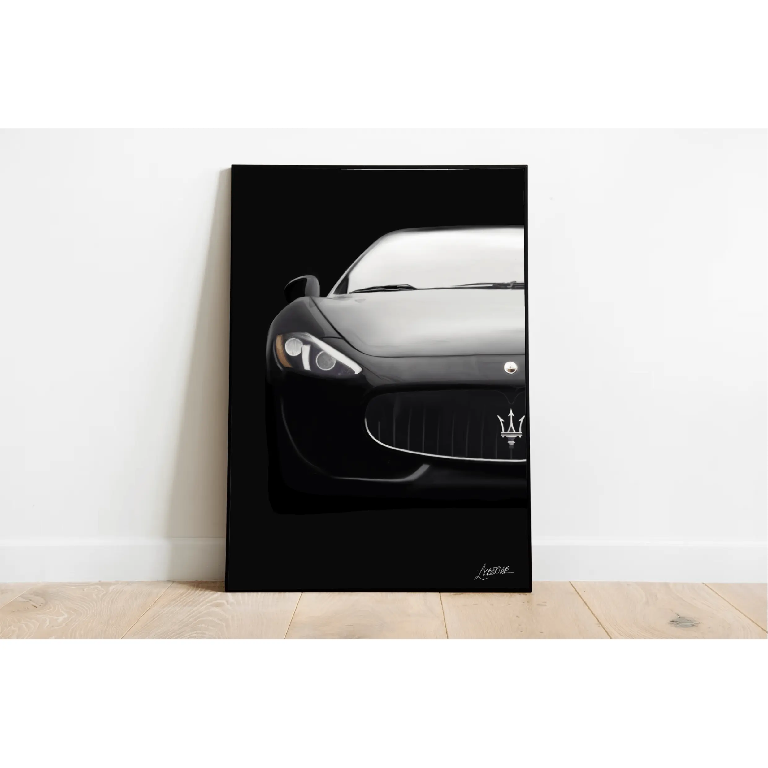 Sleek and Powerful: Hand-Drawn Maserati Print