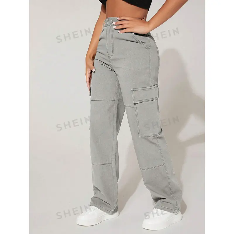 PETITE Ladies' Cargo Straight Leg Jeans 2