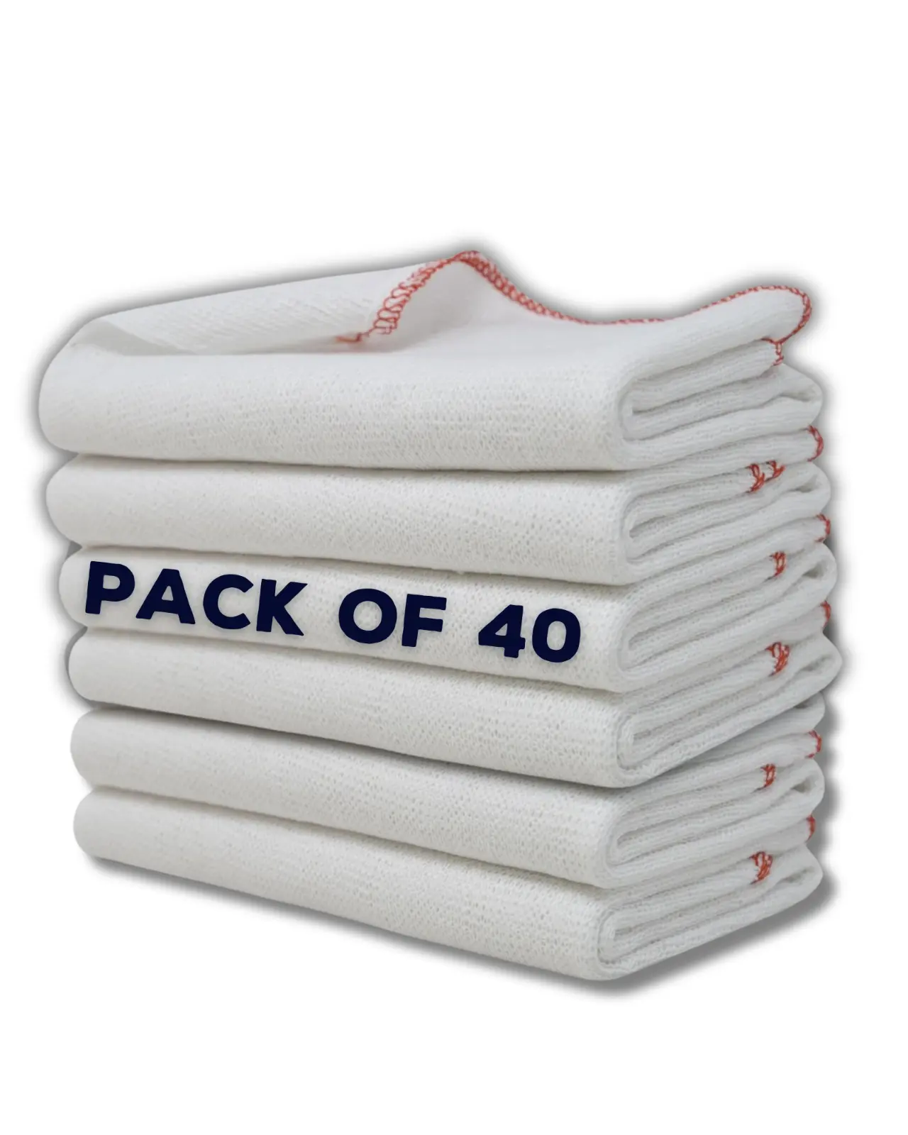 40 Pcs Dish Cloth Washing Up - Microfiber Kitchen Cleaning Cloth, Tea Towels for Kitchen - Large Dish Cloths for Washing Up Lint Free - Dish Towels Highly Absorbent White (38x52 Cm) Pack