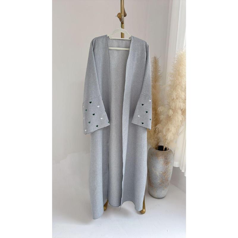 HASASERIES HS0998 Love Embroidered Elegant Cardigan Robe 2