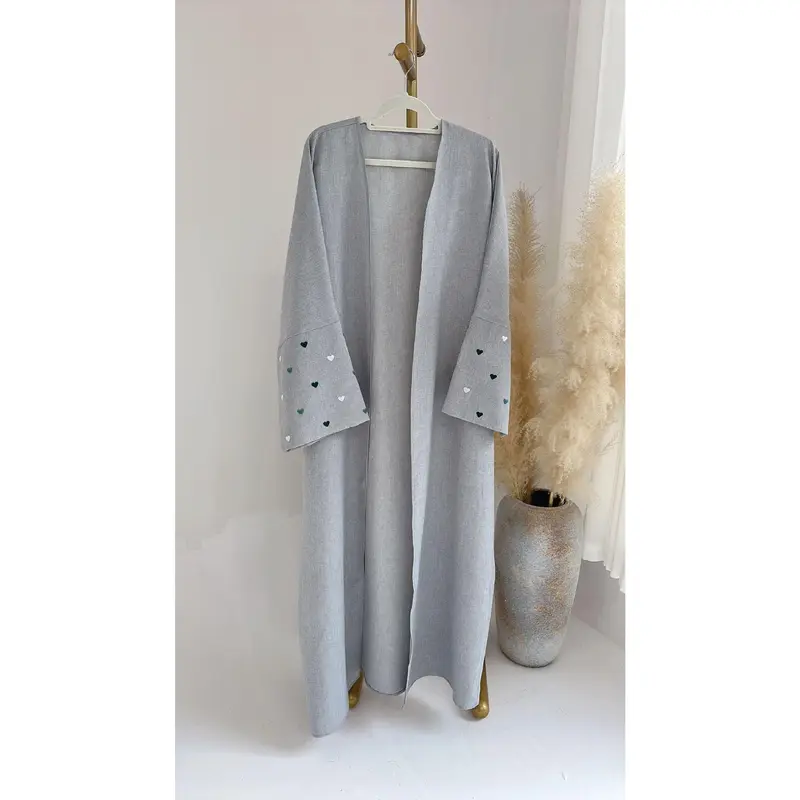 HASASERIES HS0998 Love Embroidered Elegant Cardigan Robe 2