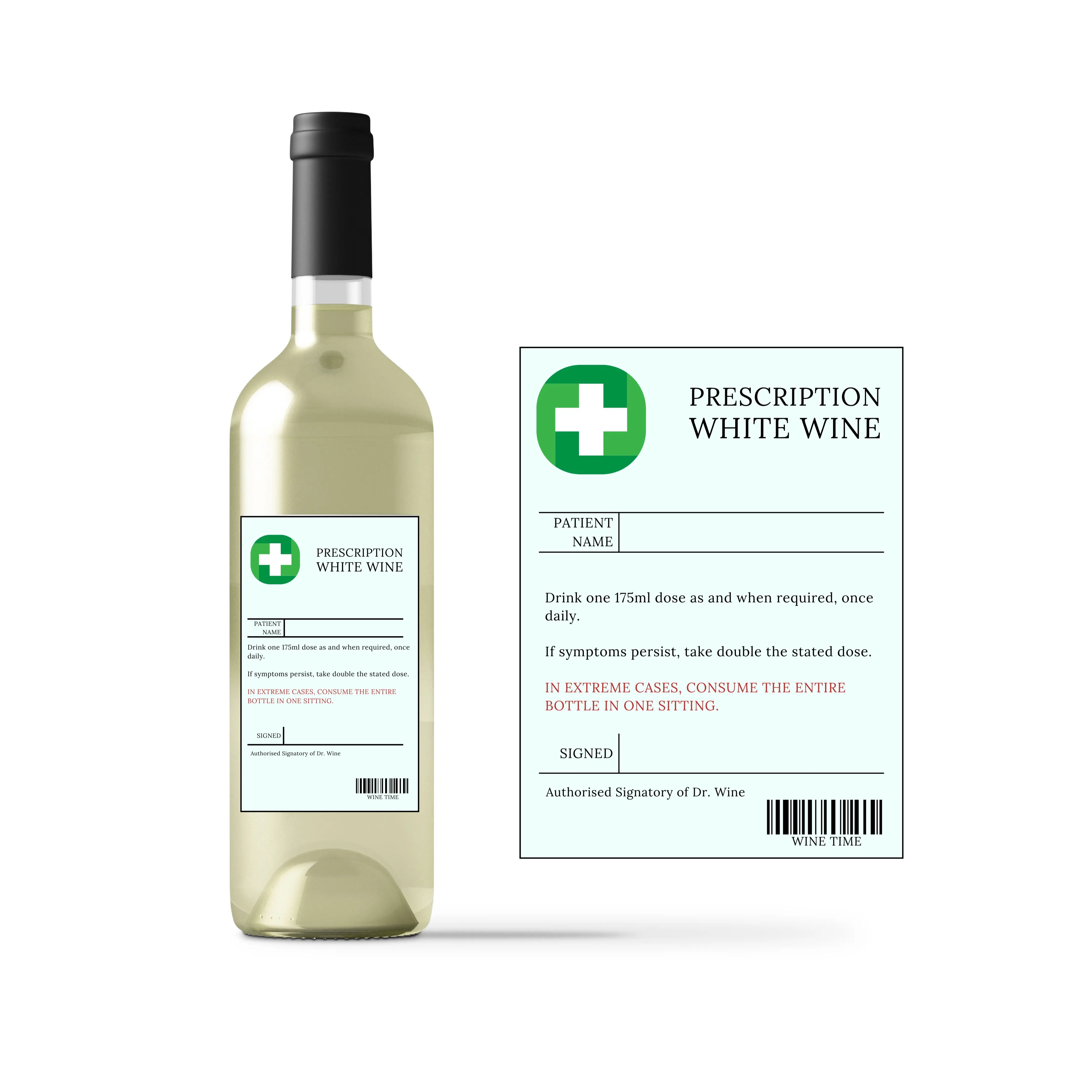 Prescription wine label - Funny Gift - Secret Santa - Birthday, Print