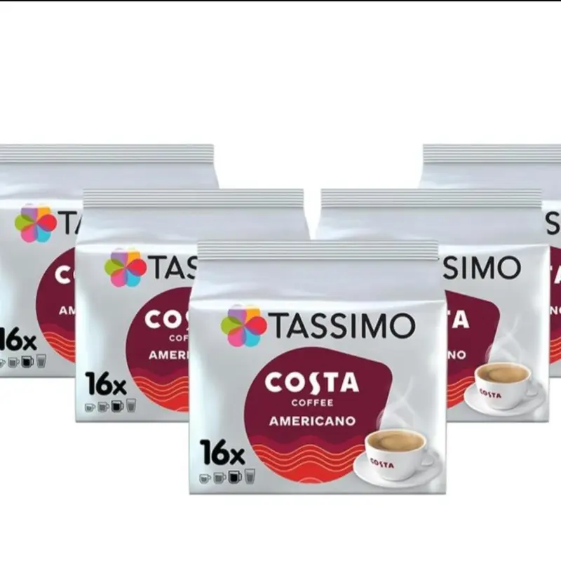 Tassimo Costa Americano Coffee Pods x16 (Pack of 5, Total 80 Drinks) Beverage Bean 0