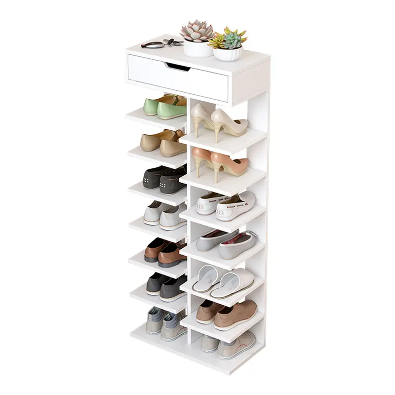 Livingandhome 8-Tier Shoe Storage with Drawer, Household Space Saving Shoe Rack – Perfect for Hallways & Entryways 5