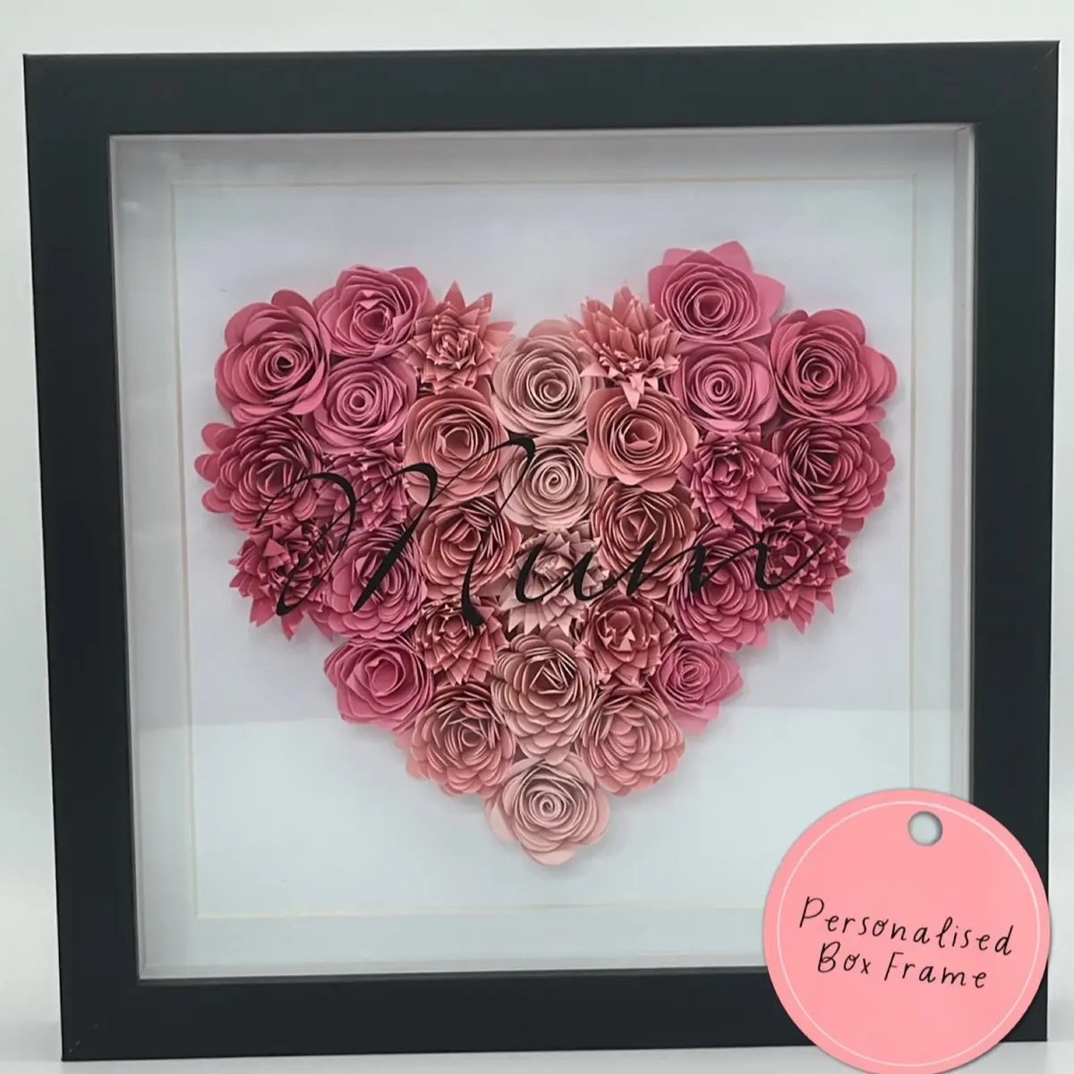 Personalised Multi-toned Flower Shadow Box Frame Decor Gift