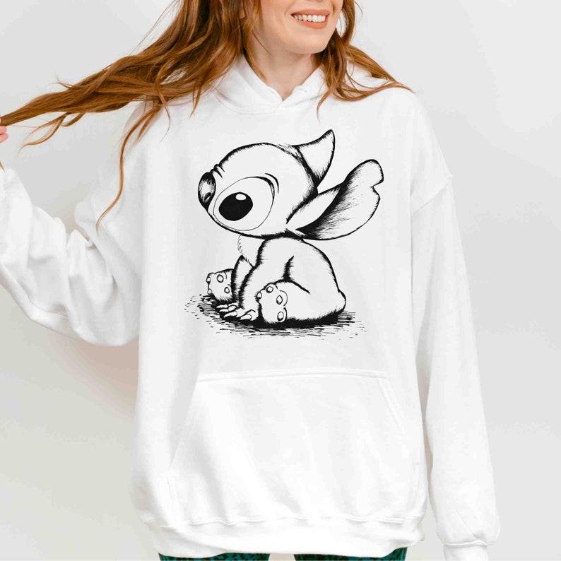 Dsney Stitch Sketch Portrait Sweatshirt, Cute Lilo and Stitch Hoodie, Dsney Matching Shirt, Dsneyland Family Sweatshirt, Dsney World Tee 2
