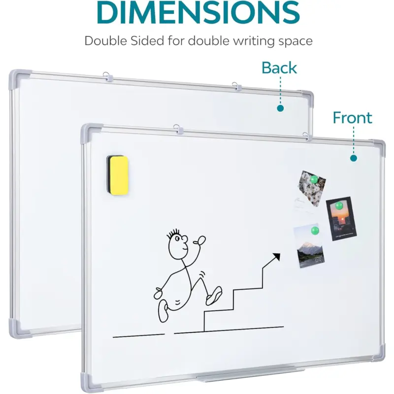 MAGNETIC WHITEBOARD SMALL LARGE WHITE BOARD DRY WIPE NOTICE OFFICE SCHOOL HOME 2