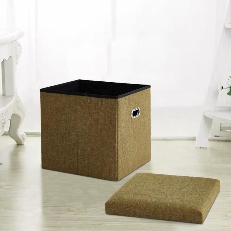Foldable Storage Boxes with Lid (38x38x38cm)and Label Holder - Durable Organizers for Home and Office Room Decor 6