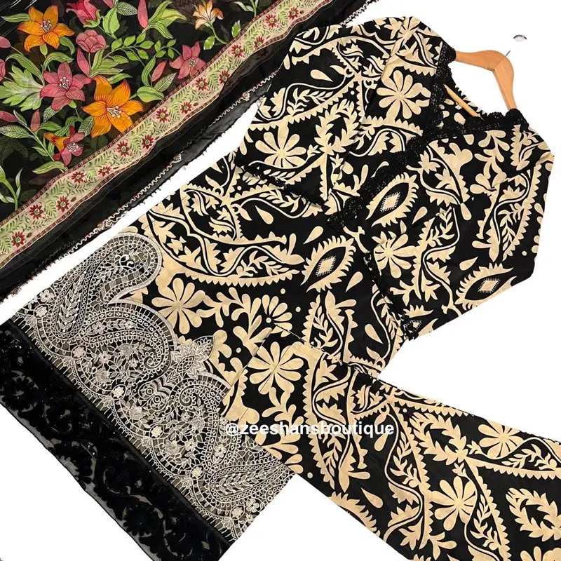 Maria B inspired black lawn 3pc suit BK137