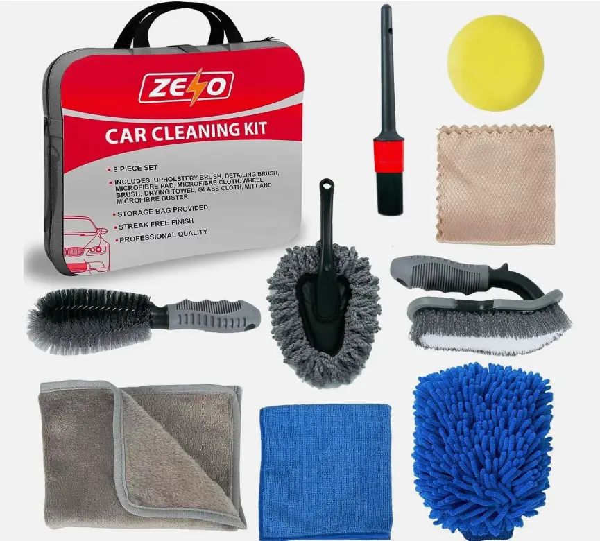 9 Piece Car Cleaning Set for Detailing Cars - Perfect for Car Cleaning