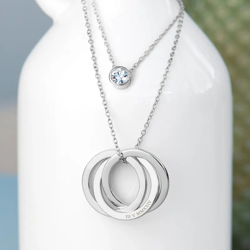 Personalised Russian Ring Layered Necklace 4