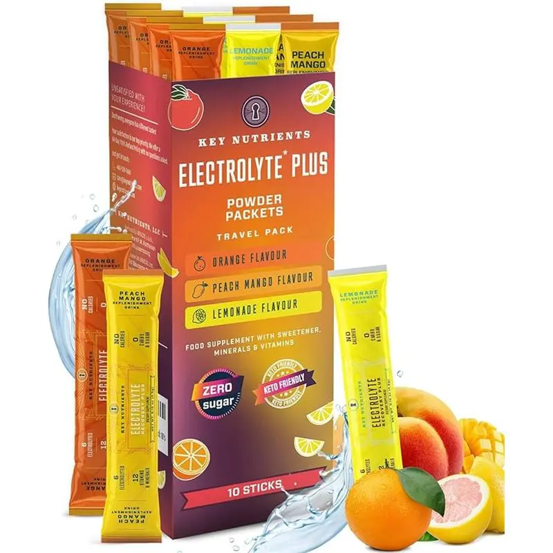 Key Nutrients Electrolytes Sachets - Multivitamin & Minerals Powder - 10 Servings - 16 Vitamins & Minerals 1