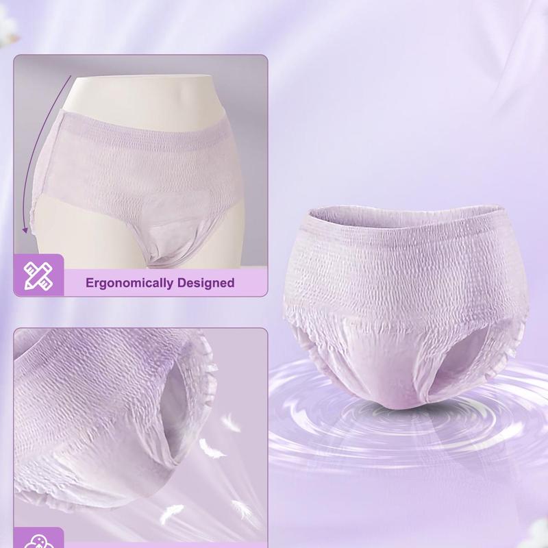 Purcotton Period Pants Incontinence Pants Women, Kind to Skin Adult Nappies, Maternity Pads Postpartum Pants Disposable Pants 1