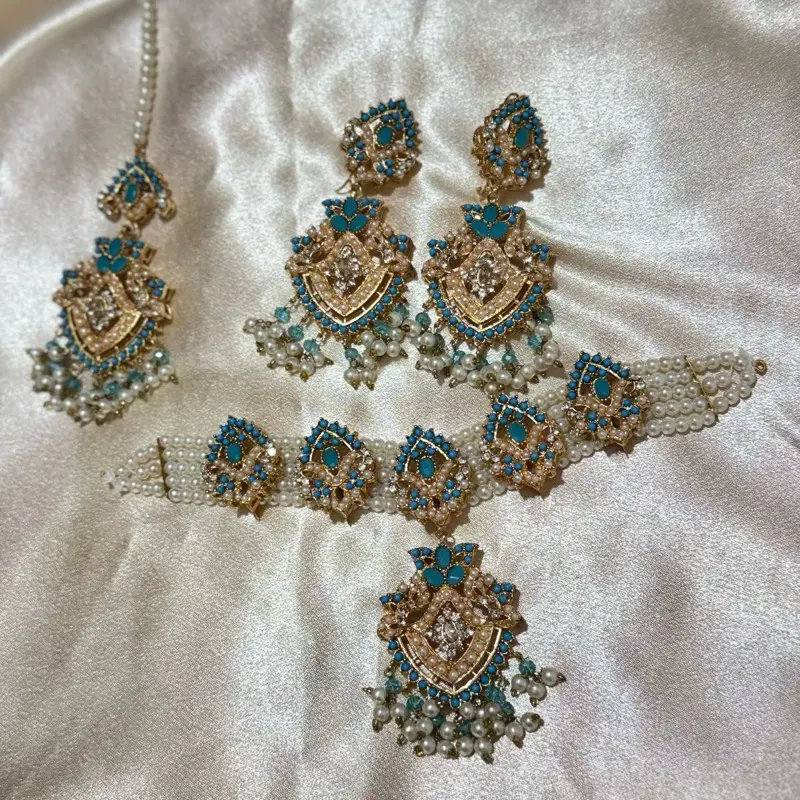 Clearance Necklace Set with Matching Tikka for Pakistani and Indian Style