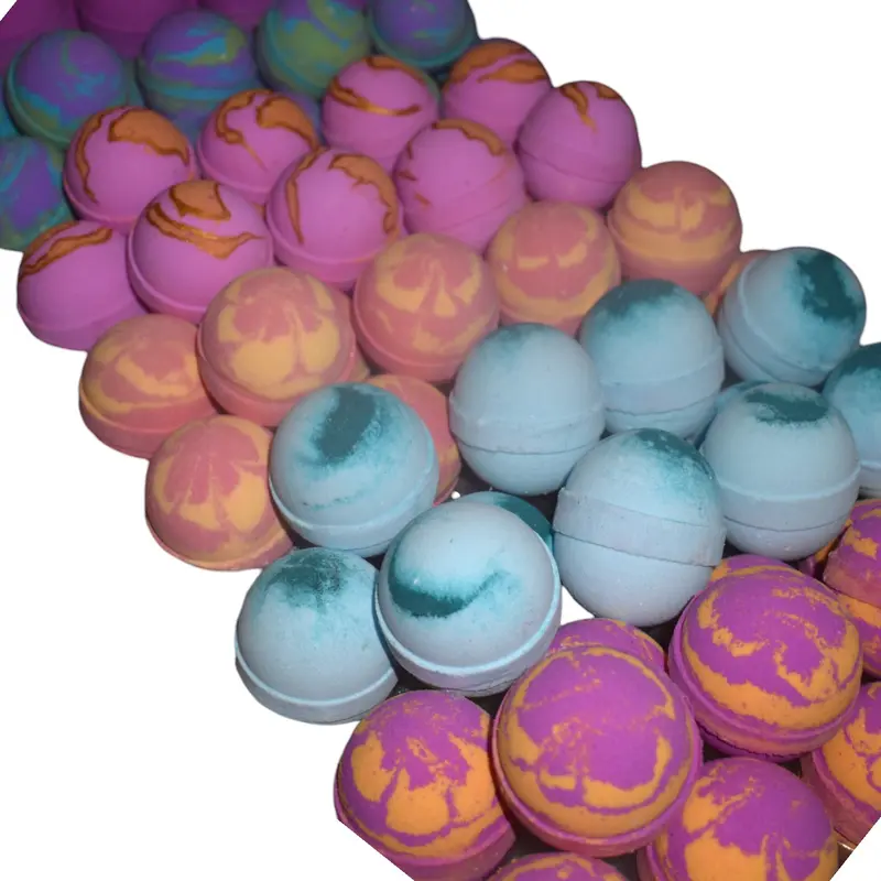 5 Luxury Round Bath Bomb Set- fizz and foam kids bombs 3