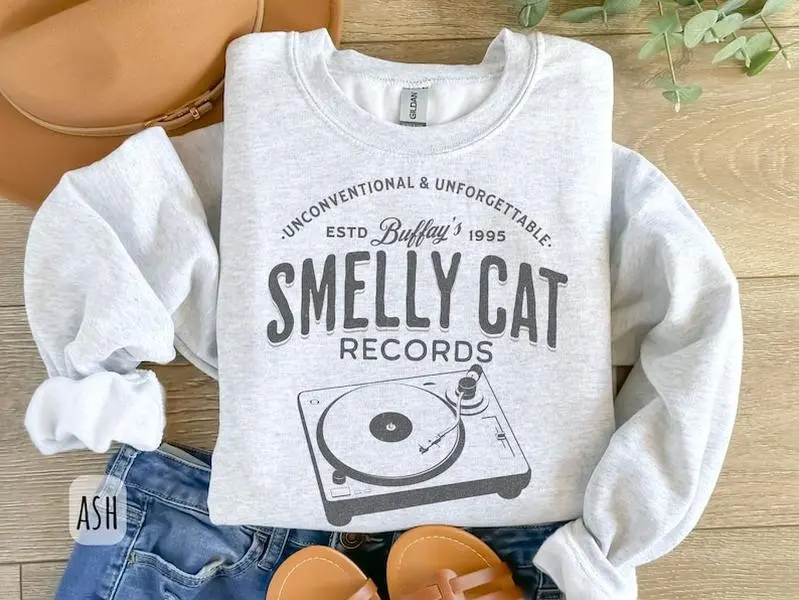 (T-shirt/Sweatshirt/Hoodie) Smelly Cat Friends Sweatshirt | Friends Merch | TV Show Friends Inspired Crewneck Cotton Menswear 0