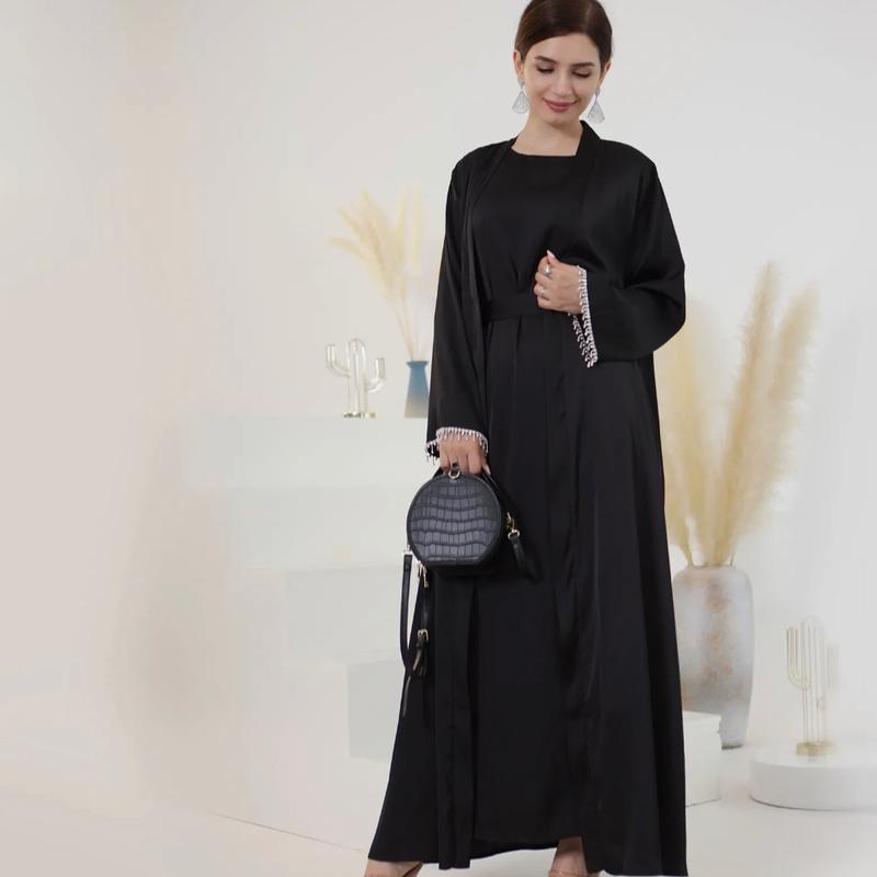 Embellished Two Piece Abaya set 7