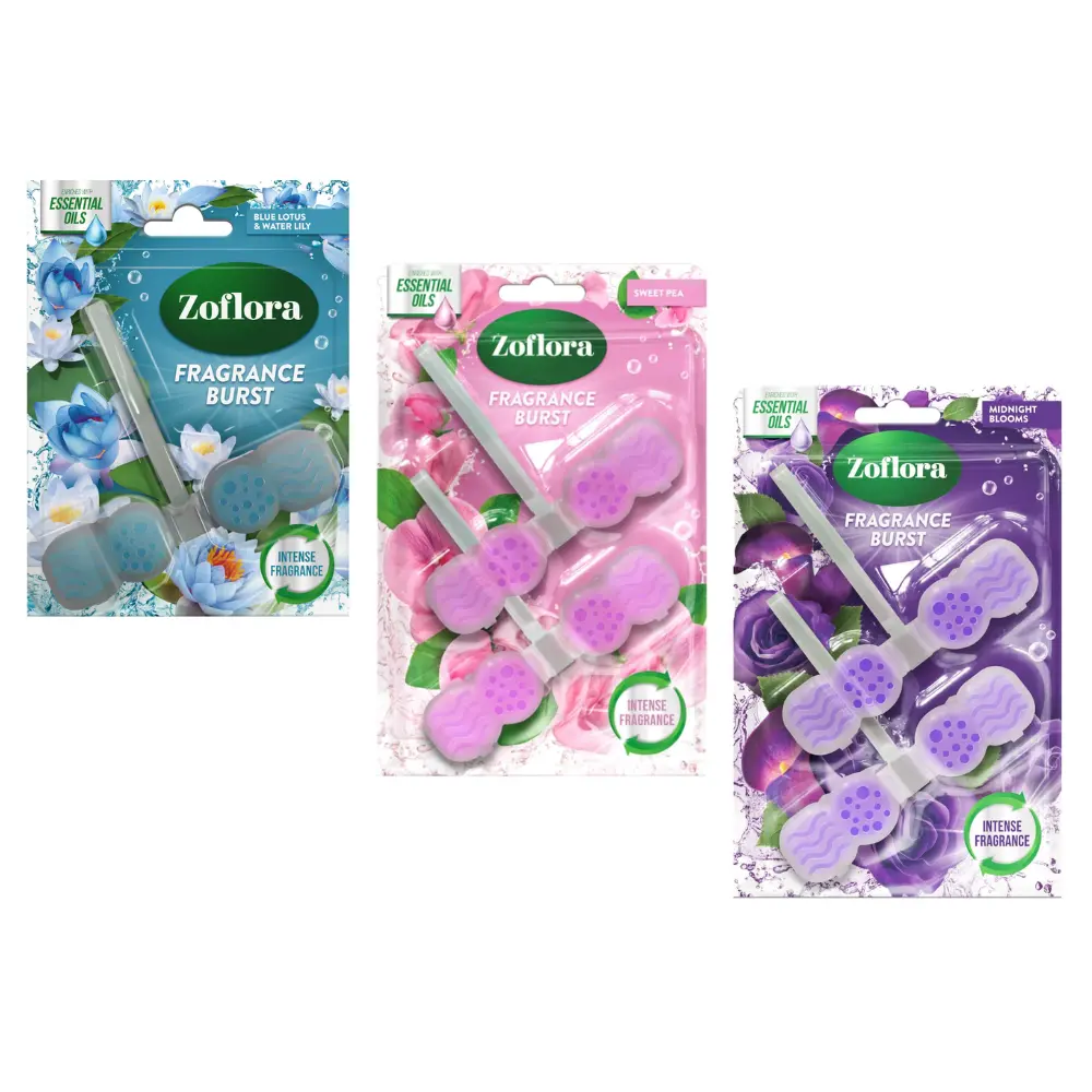 Zoflora Rim Block Toilet Freshener Prevent Limescale Eliminate Odour Power Foam