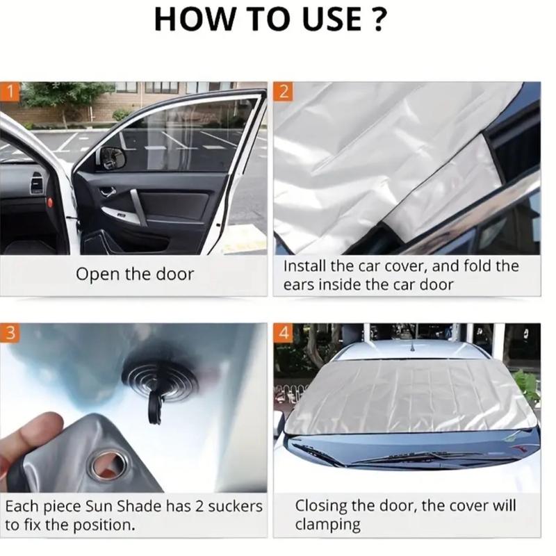 Car Windshield Cover Waterproof Sun Visor Protection Against Heavy Snow, Ice, and Frost - Compact, Portable, and Easy to Install 3