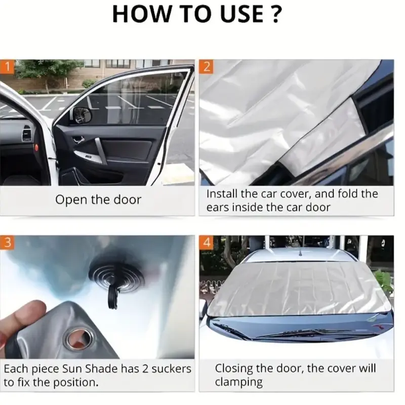 Car Windshield Cover Waterproof Sun Visor Protection Against Heavy Snow, Ice, and Frost - Compact, Portable, and Easy to Install 3