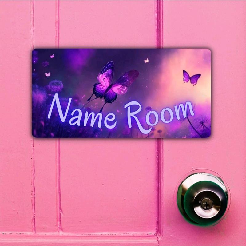 Room Sign Bedroom Accessories, Custom Name Plaque, Metal Aluminium Door Sign for Boys & Girls Room, Gift for Boyfriend Text, Girlfriend Letters, Message - Kids Room, Nursery, Brother, Sister Christmas Gifts, Home Decor Poster Print Set Waterproof 1
