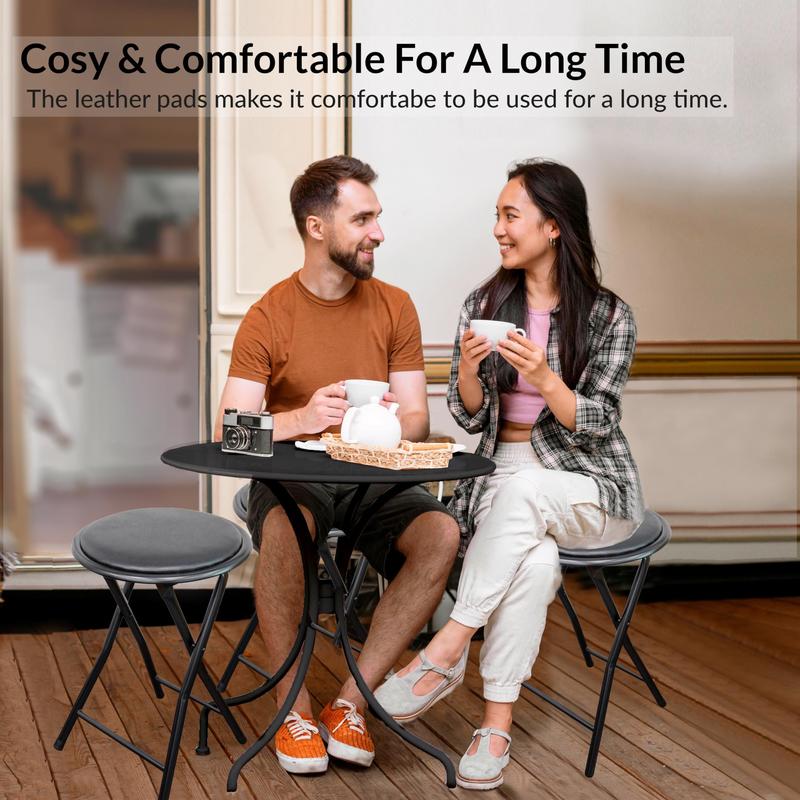ZYBUX - Portable Round Stool - Folding, Compact, and Versatile for Home Office 5