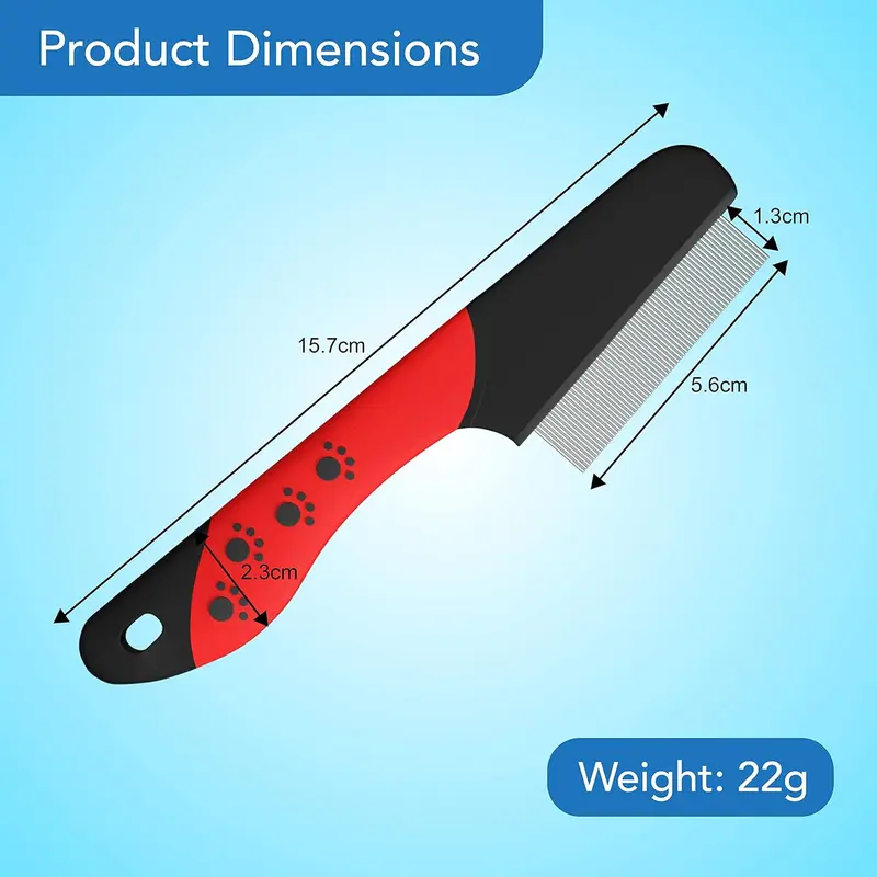 Masterclip | Flea Comb - Flea Removal Grooming Comb for Cats, Dogs, Rabbits. Effective against Fleas, Nits, Biting Pests, Ticks, Flea Dirt, Ectoparasites pink deshedding  brush 5