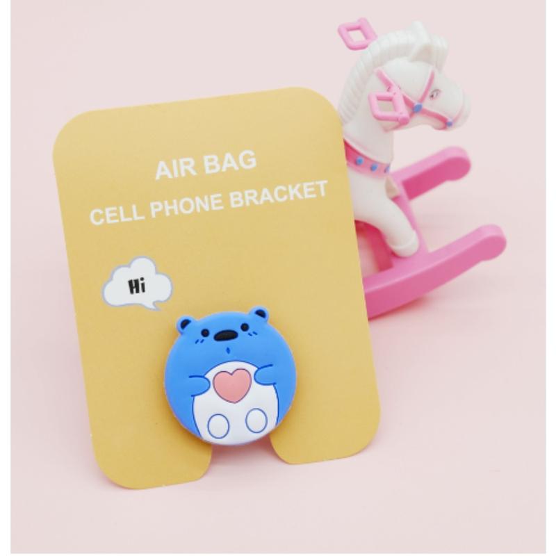 Product Introduction of (Giveaway) 1 cartoon bear silicone phone holder Sticky desktop phone holder Soft silicone folding phone grip 0