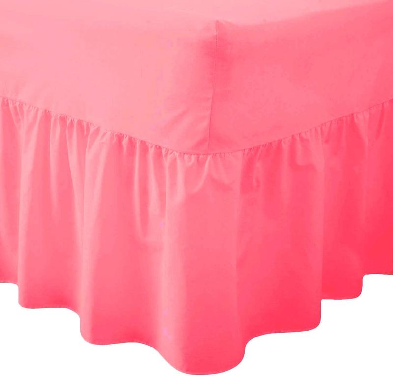 30CM Drop New Fitted Valance Sheet Bed Skirt, Frilled Valance Fitted Sheets Bedding Non Iron Soft Polycotton 25cm Deep Fit Valances Single Double Bed King Size Super King Small Double 8