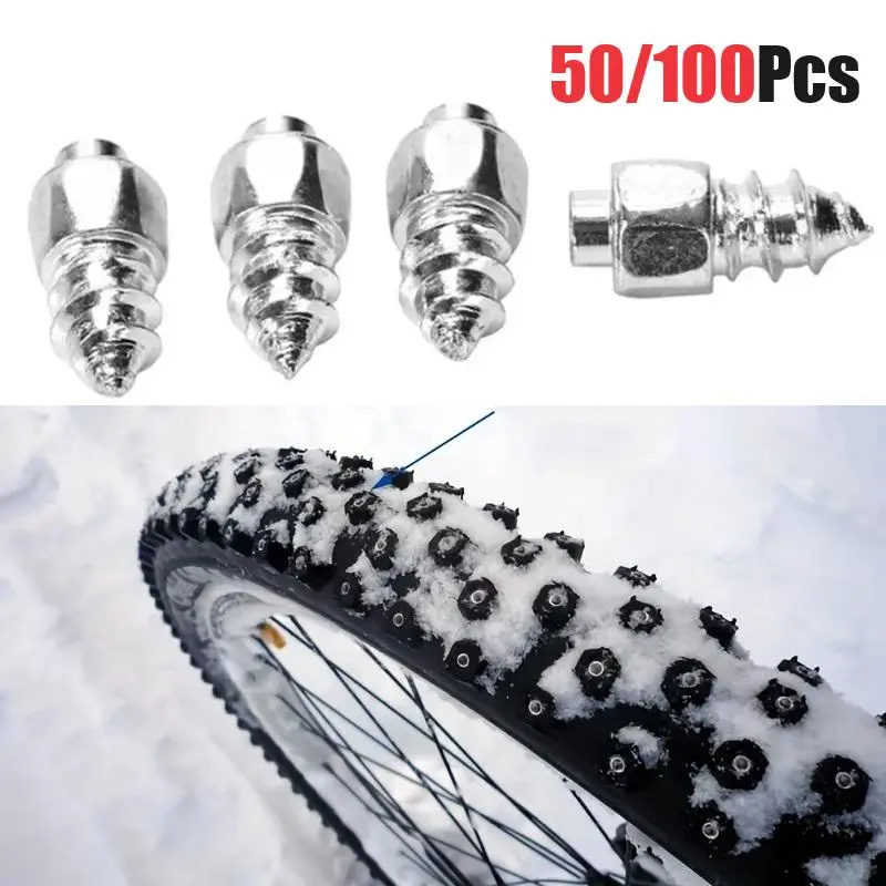 50/100pcs Car Snow Tyre Studs Screw Wheel Lugs Tire Stud Anti Skid Spikes Winter Protect 4*9mm/12mm For Motorcycle Truck Bicycle