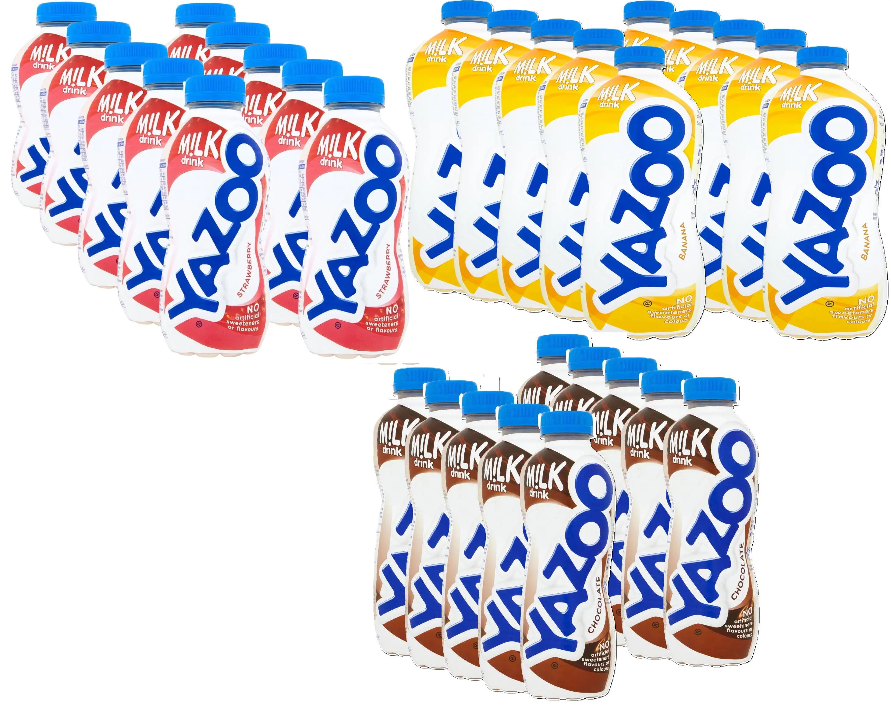 (Pack of 10) Yazoo Milk Drink Bottle 400ML: Available Flavours: Strawberry, Banana and Chocolate.
