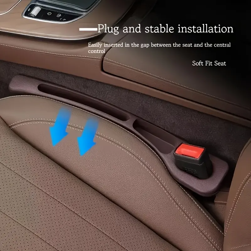 2-Pack Universal Car Seat Gap Organizer with Dual Slots - Anti-Spill PC Material for Keys, Phone Storage - Easy Plug-In Design 6