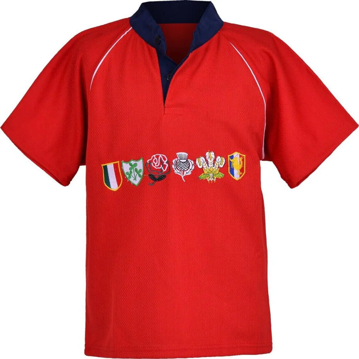 RED 6 Nations Rugby Mens  Shirt Short Sleeve Rugby shirt Rugby team