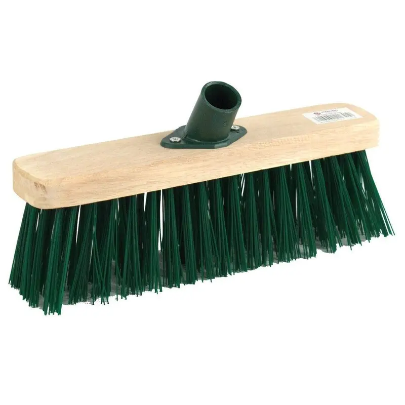 Sweeping Brush Head 12" Green Stiff Bristle Outdoor Broom Garden Yard 0
