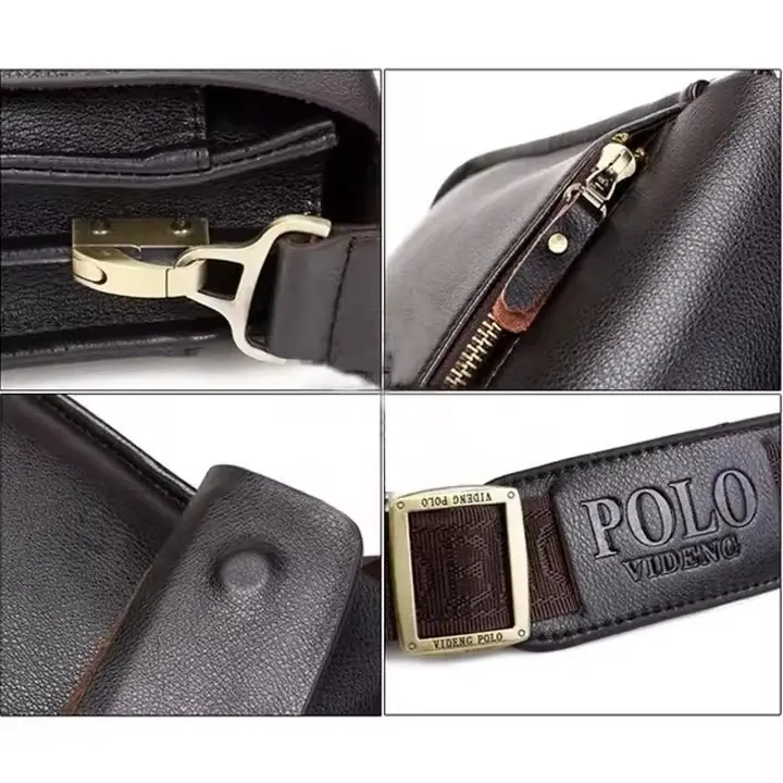 Luxury PU Leather Messenger Bag for Men - Designer Crossbody 2