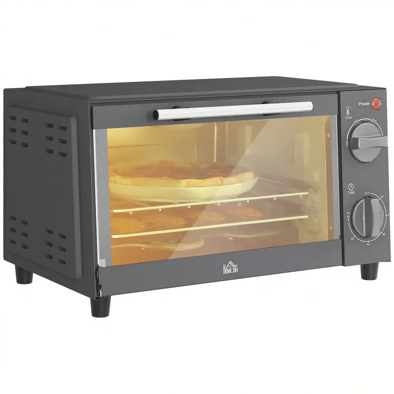 [Home kitchen] Mini Oven, 9L Countertop Electric Grill, Toaster Oven With Adjustable Temperature, Timer, Baking Tray And Wire Rack, 750W 8