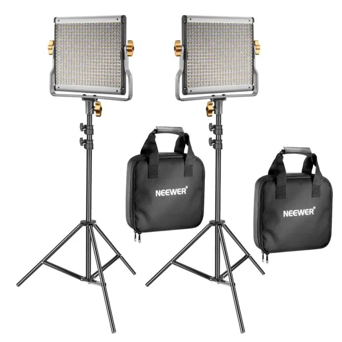 NEEWER 2 Pack NL480 Bi-color LED Panel Light Kit for Photography, Video, Streaming