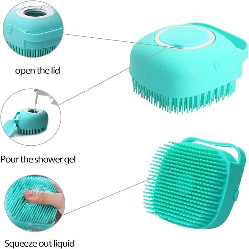 Pet Bathing Brush Soft Silicone Massager Shower Gel Bathing Brush Clean Tools Comb Dog Cat Cleaning Grooming Supplies 4