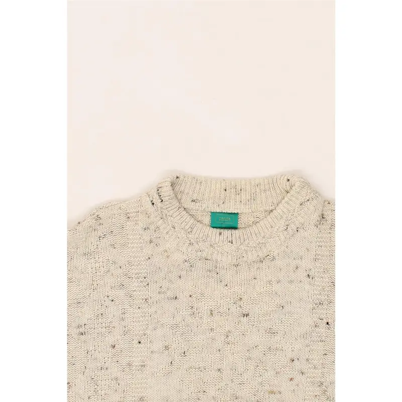Pre-Owned Vintage CANDA Mens Crew Neck Jumper Sweater Large Beige Flecked Acrylic 3