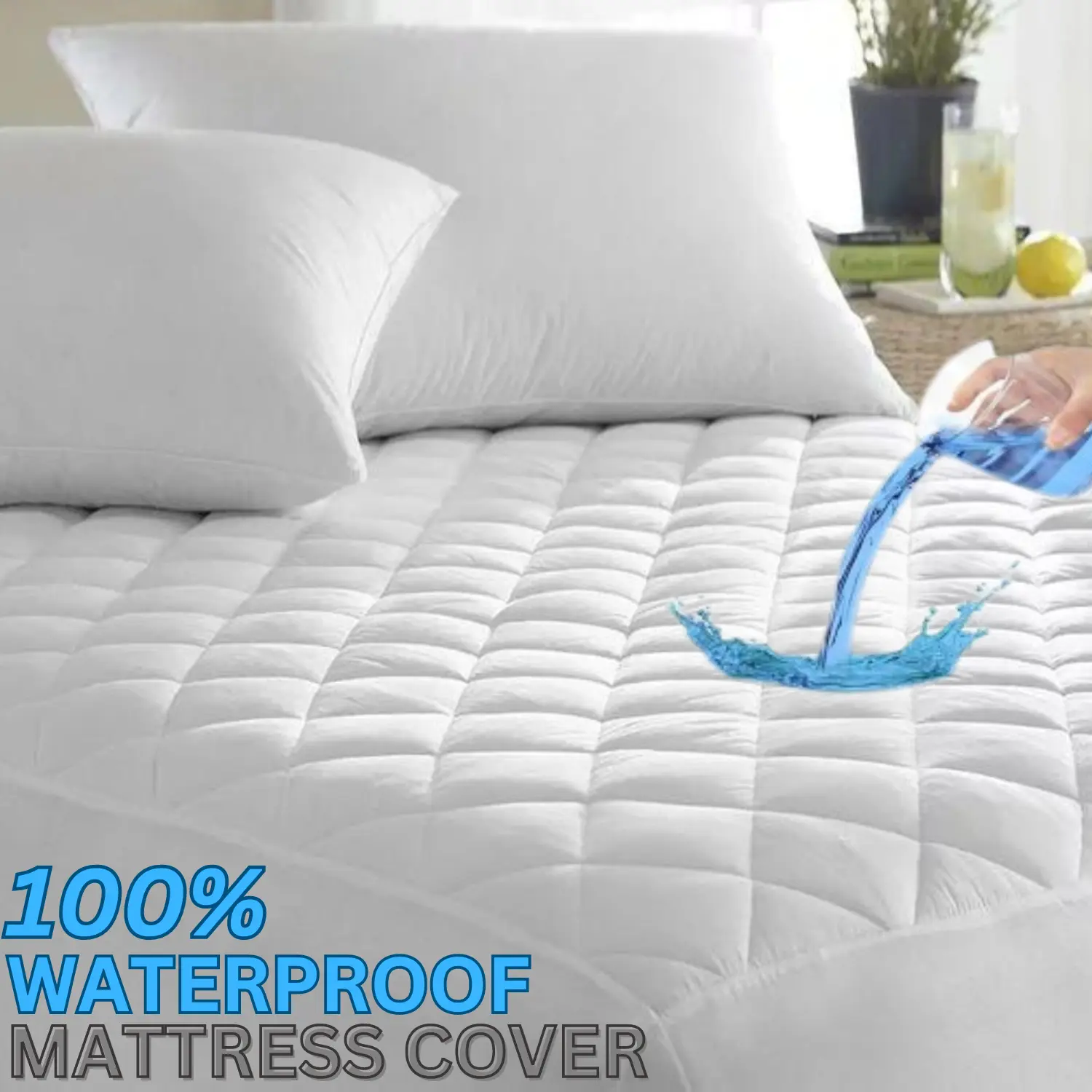 EXTRA DEEP QUILTED WATERPROOF MATRESS MATTRESS PROTECTOR, HOTEL QUALITY ULTRA SOFT FITTED BED TOPPER COVER WITH EXTRA DEEP 30CM POCKET,NOISELESS, MACHINE WASHABLE, ANTI ALLERGY WHITE SINGLE,4FT/SMALL DOUBLE, DOUBLE, KING, SUPER KING