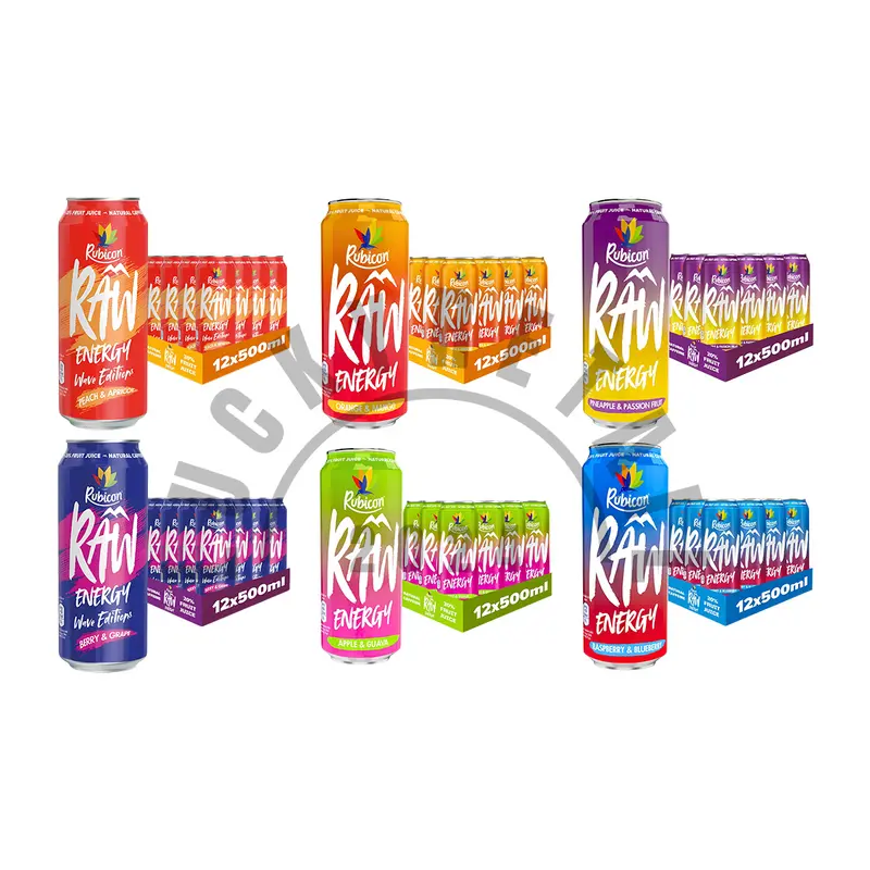 Rubicon Raw Energy Drink Sports Beverage 12 x 500ml Cans | Fruit Juice | Sports Beverage 1