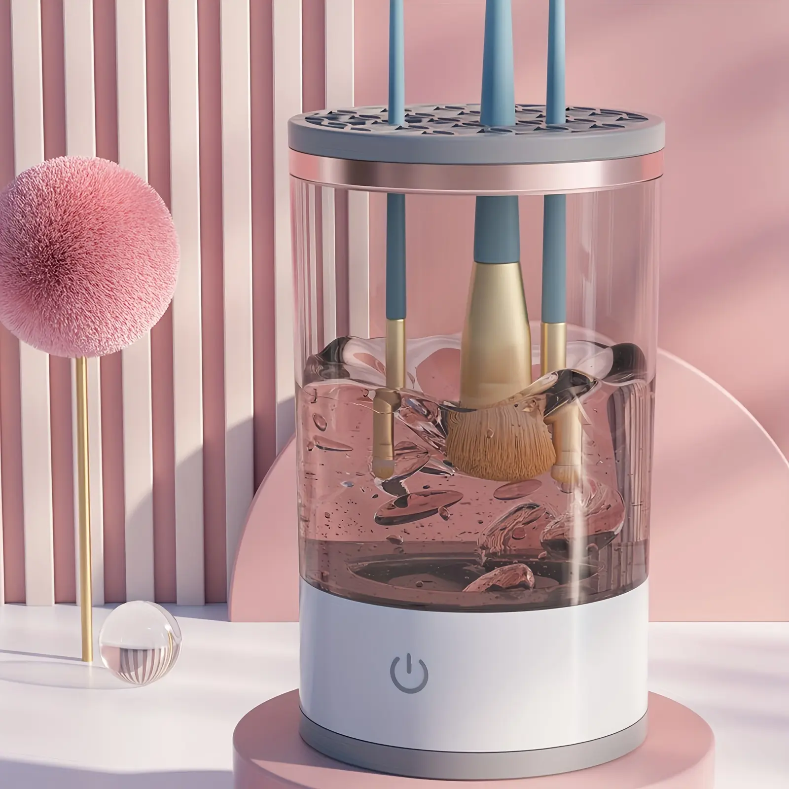 Electric USB Makeup Brush Cleaner Hygienic Beauty, Effortless Cleaning Portable Automatic Makeup Brush Cleaner Deep Clean and Dry, Anytime, Anywhere All-Size Makeup Brush Cleaner Gentle, Effective, and Travel-Friendly Cleansing Cosmetic