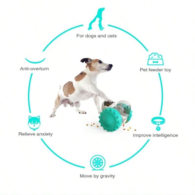 Dog Treat Leaking Toy For Small Big Dogs Tumbler Interactive Toys Puppy Cat Slow Food Feeder Dispenser IQ Training Accessories 2