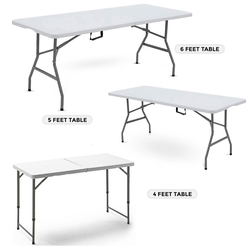 Catering Camping Heavy Duty Folding Trestle Table Picnic BBQ Party 4ft 5ft & 6ft 1